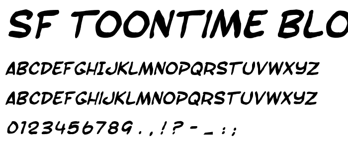 SF Toontime Blotch Bold Italic font